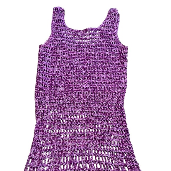 ALIX PINHO***Purple Crochet Maxi Dress***One Size $985 - Picture 4 of 5
